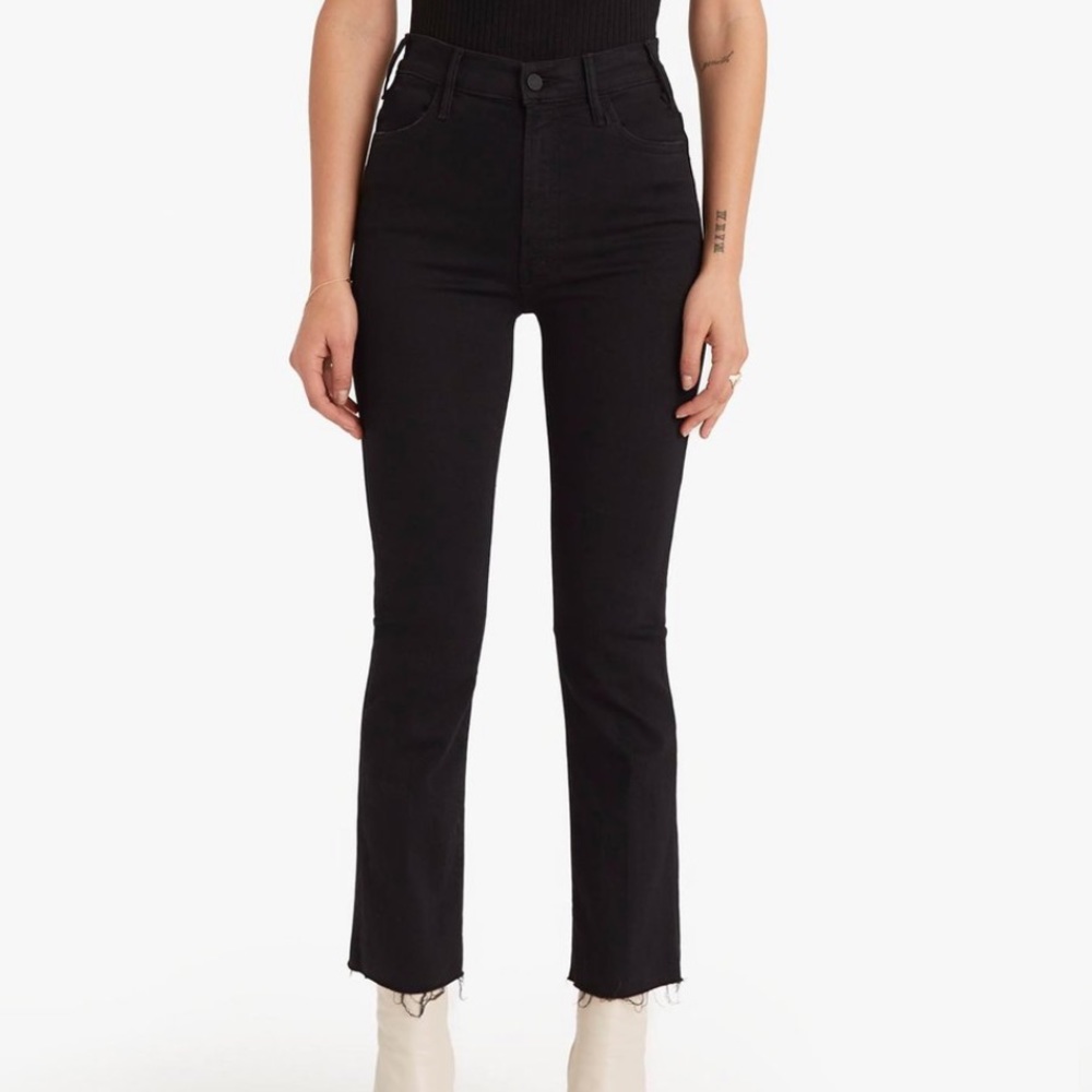 Mother Hustler Ankle Fray cropped jeans size 24